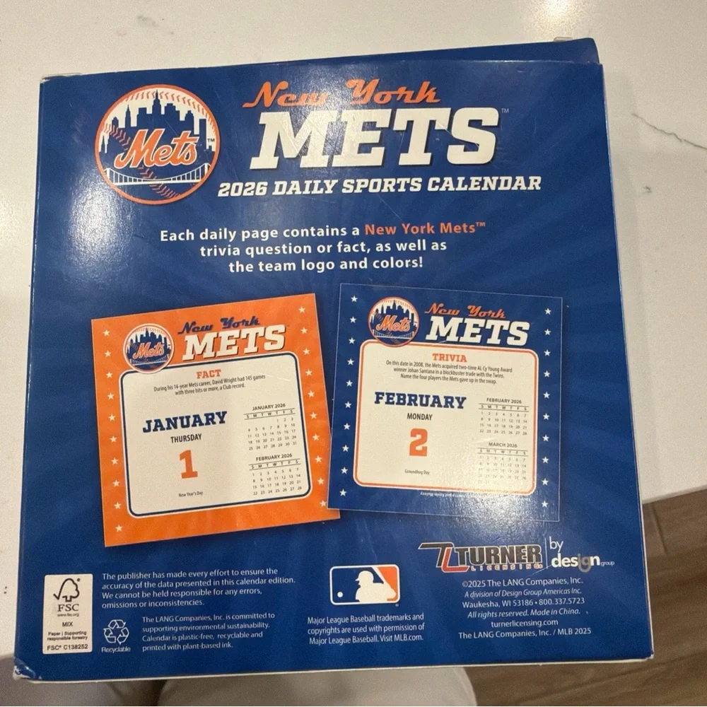 New York Mets 2026 Sports Calendar - Blue and Orange